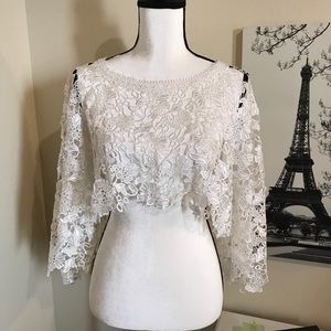 Women’s bridal lace poncho cover up